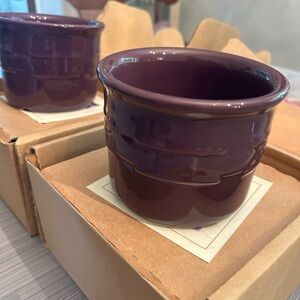 Longaberger Eggplant Crock Set-New